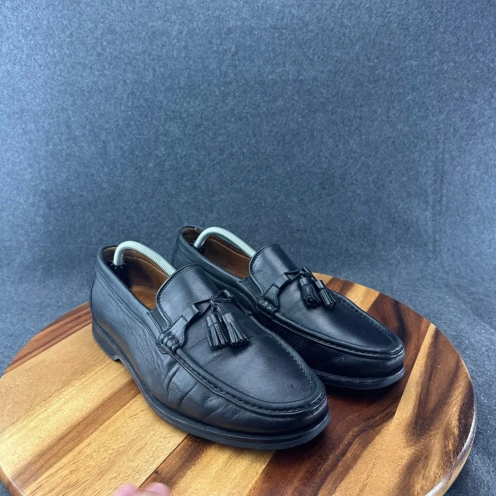 Allen Edmonds Milano Tassel Loafers Black Men's Shoes Size 12EE Made In Italy